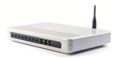 Wireless Router on White Background