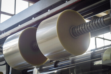 Transparent Film Rollers For Printing Self Adhesive Label On Shaft Slitting And Rewinding Reels...