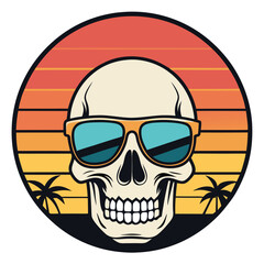 Stay Wild and Chill: Stylish Animal-Wearing Sunglasses Against a Cool Sunset Background
