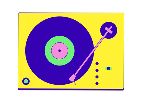 yellow turntable with purple record clip art preview
