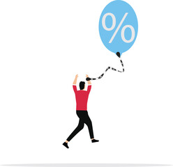 Rising interest rates stock concept