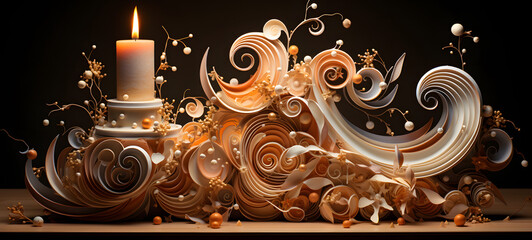 paper quilling cake, ai generative
