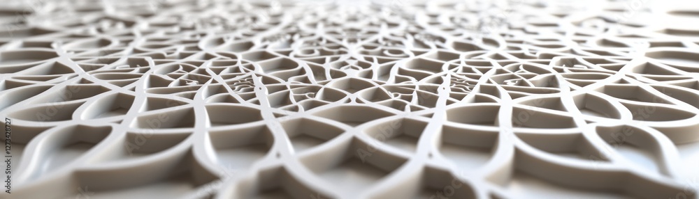 Poster Intricate geometric patterns and interlocking shapes create a detailed artwork