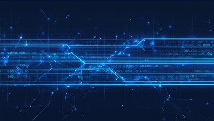 Obraz premium Abstract digital data stream, technology background, futuristic design, potential stock image use