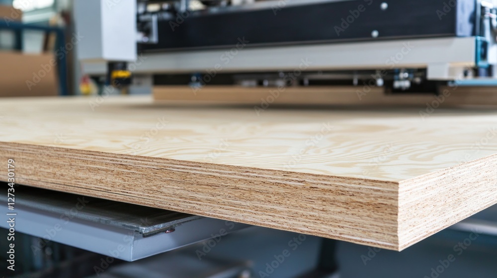 Poster automated cnc machine cutting a large piece of wood