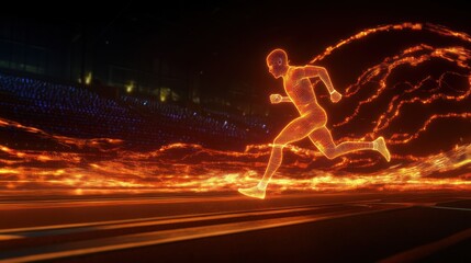Fiery Runner: A Digital Athlete's Night Race