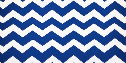 Close-up of striking blue and white chevron pattern; vivid zigzag lines alternate in bold contrast, crafting an eye-catching geometric design