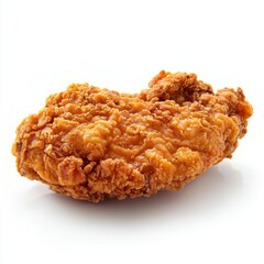 Crispy southern-style fried chicken breast isolated on white