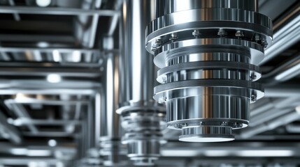 A collection of interconnected pipes in different shapes and sizes