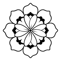 Minimalist Cosmic Flower Mandala Line Art