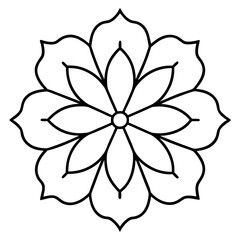 Obraz premium Minimalist Cosmic Flower Mandala Line Art