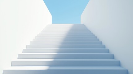 Fototapeta premium Surreal Staircase Illusion - Stairway vanishing into thin air creates surreal perspective.