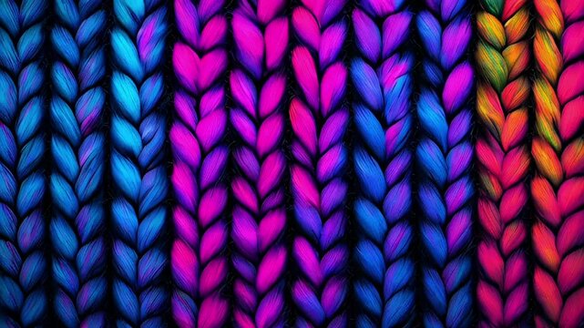 Unique braided yarn styles showcase bright colors and intricate designs in various shades