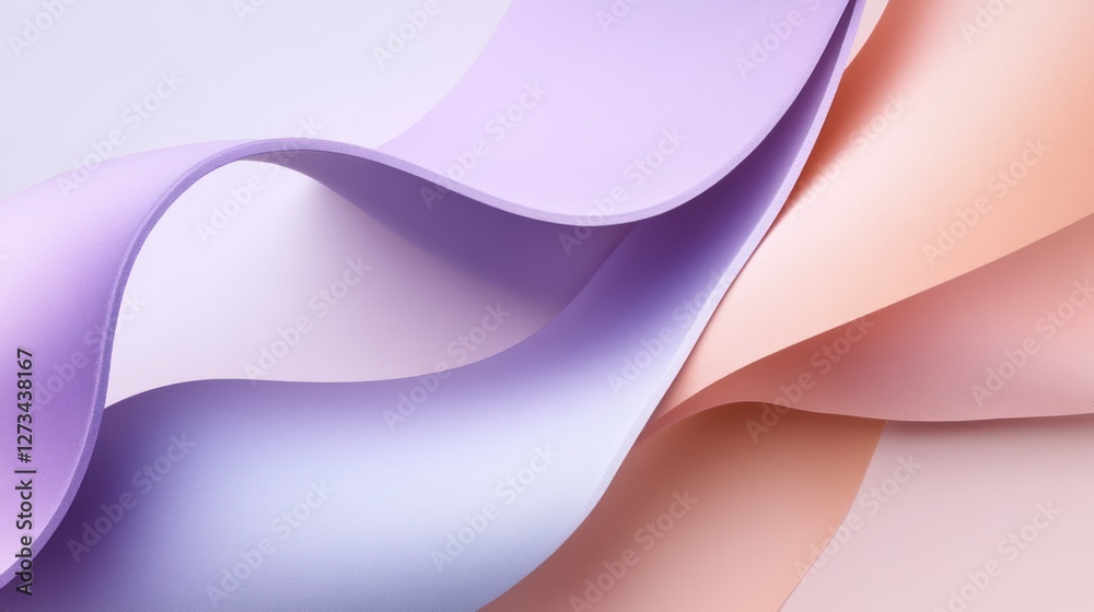Poster abstract pastel waves flowing gently in a soft design