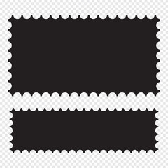 Post stamp frame outline icon. postage stamp vector on a background, vector illustration, postage stamp border set vectors, blank postage stamp in flat design. Postage perforated templates collection.