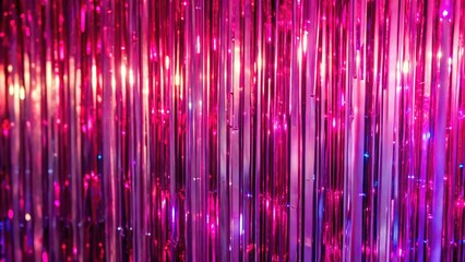Pink Holographic Foil Fringe Curtain - Sparkling Holiday Party Backdrop