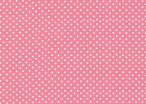 Fototapeta Pink Polka Dot Background Texture - Sweet Pastel Pattern for Design