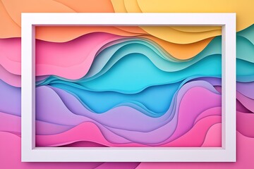 Fototapeta premium Vibrant Abstract Art: Colorful Splashes Framed in Pristine White, a Dynamic and Modern Design Perfect for Websites, Presentations, Social Media, and Branding Projects. Ideal for adding a touch of 