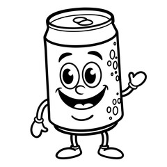 Happy drink cup straw kids coloring page