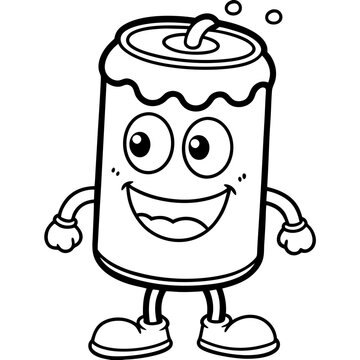 recommend clip art: Happy drink cup straw kids coloring page