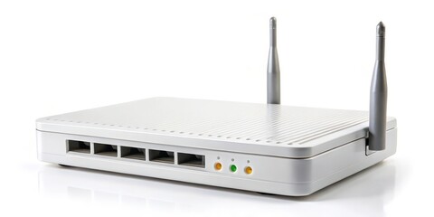 Wireless Router on White Background