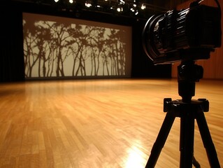 Broadcast production studio filming live content, [production studio + filming + broadcast],