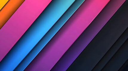 Fototapeta premium Dark background, colorful stripes, gradient color block style 