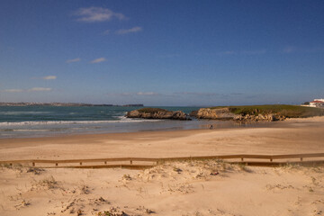 amazing Peniche beach and ocean horizon
