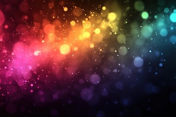 Naklejka premium Abstract Colorful Light Rays Burst on Dark Background, Vibrant Energy, Dynamic Motion Blur, Bokeh Lights, Glowing Streaks, Neon Colors, Festive Sparkle, Bright Illumination, Night Light Effects, 