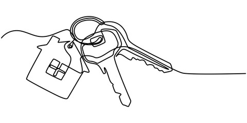 Continuous Line Drawing of Mortgage Icon. Hand Drawn Symbol Vector Illustration, Continuous One Line Drawing Real Estate Icons Concept. Single Line Vector Illustration, Real Estate Line Icon Vector.