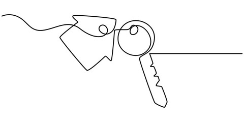Continuous Line Drawing of Mortgage Icon. Hand Drawn Symbol Vector Illustration, Continuous One Line Drawing Real Estate Icons Concept. Single Line Vector Illustration, Real Estate Line Icon Vector.