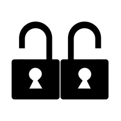 Two locks on a white background