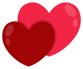 Red heart flat design icon isolated on white background.