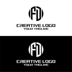 creative letter logo fd design vector