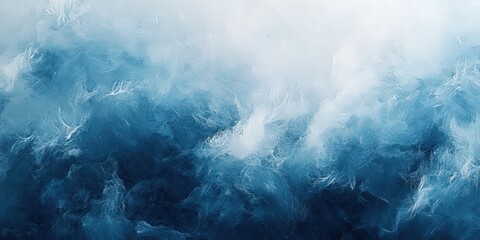 Majestic deep blue-gray ocean surface glistens with subtle hints of white and gray, exuding calmness through its smooth, glassy reflection