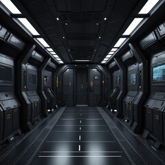 Obraz premium Futuristic Spaceship Corridor