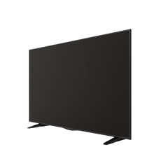 Flat screen television with sleek black design, minimalistic shape, and matte finish ideal for modern interiors