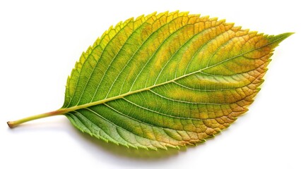 Fototapeta premium Single Leaf on White Background