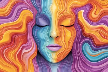 Obraz premium Digital Evolution: Abstract Depiction of AI-Driven Society with Glitch Effects and Cyber Art
