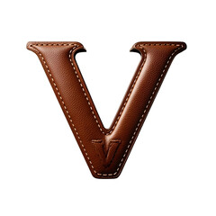 Obraz premium Brawn 3d leather letter v
