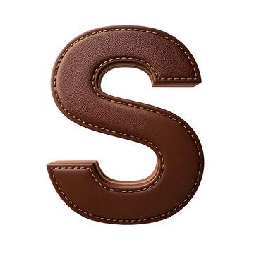 Brawn 3d leather letter s