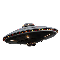 High-Detail Spaceship Isolated on Transparent Background