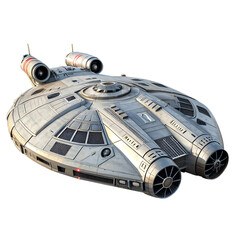 High-Detail Spaceship Isolated on Transparent Background