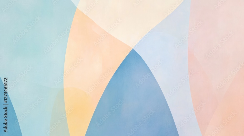 Poster abstract pastel shapes soft color palette design