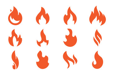 Fire flame icon vector design symbol. Fire icon set on transparent background. Vector illustration eps 10