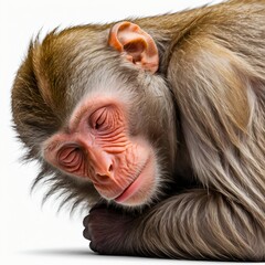 Sleeping Japanese Macaque Monkey