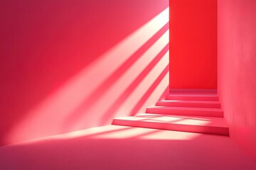 Obraz premium Red Pink Gradient Background: Soft Light and Shadow Play. Perfect for website banners, social media posts, presentations, and more. This stunning backdrop offers a vibrant, elegant aesthetic, ideal 