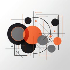 Obraz premium Abstract Geometric Composition with Circles and Lines