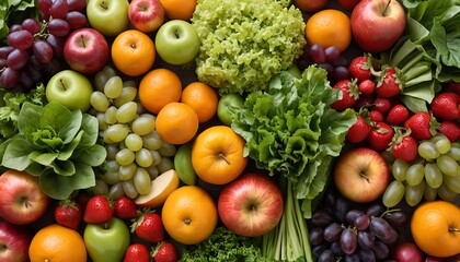 Fresh Fruits and Vegetables Background