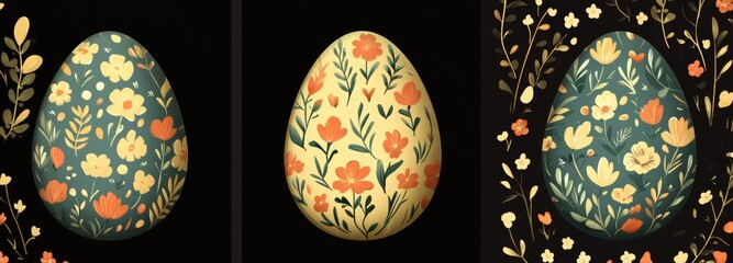 Easter seamless patterns. Spring designs for banners, posters, cover templates, social media stories, wallpapers, and greeting cards